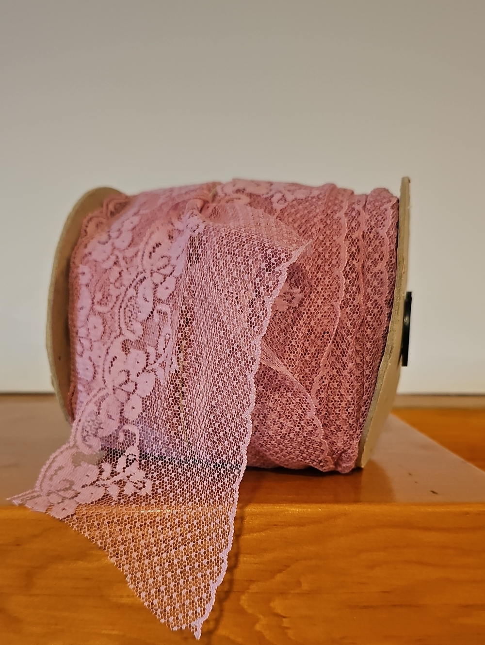 50 Meters Of Vintage Supreme Pink Floral Lace Ribbon Trim